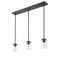 Z-Lite Thayer Pendant, 3-Light, 4.75 In.W x 34 In.L x 7.5 In.H, Matte Black/Clear 742MP-3MB - alternate 4